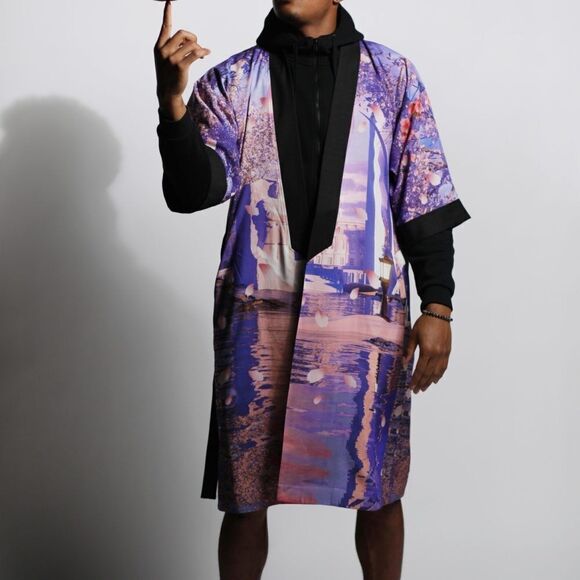 Black Samurai by Rui Hachimura Limited Edition DC Cherry Blossom Kimono Small - Picture 1 of 16